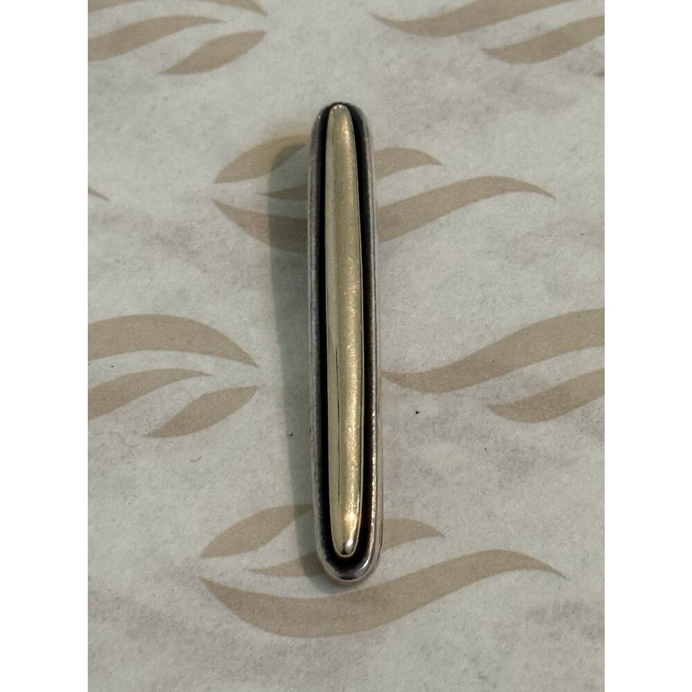 Pre Owned James Avery Retired Sterling Silver & 14k Gold Geometric Bar Pendant